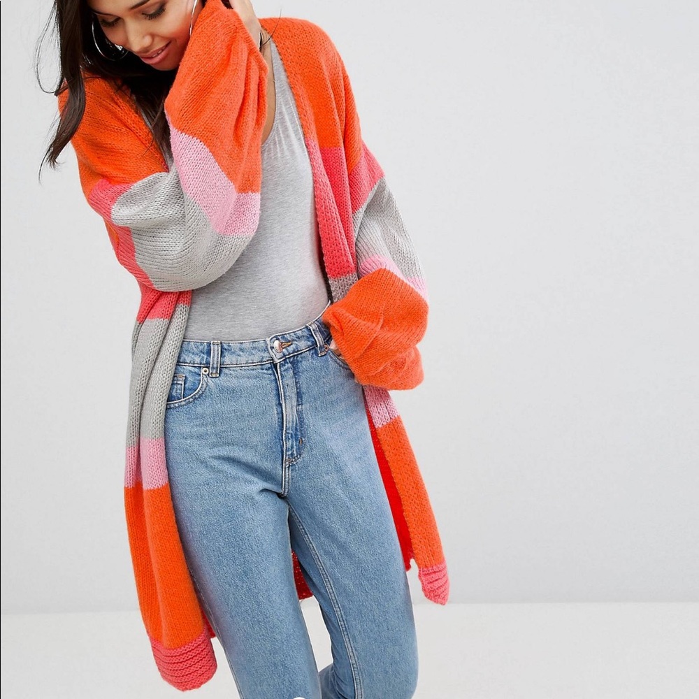 PrettyLittleThing colorblock pink cardigan